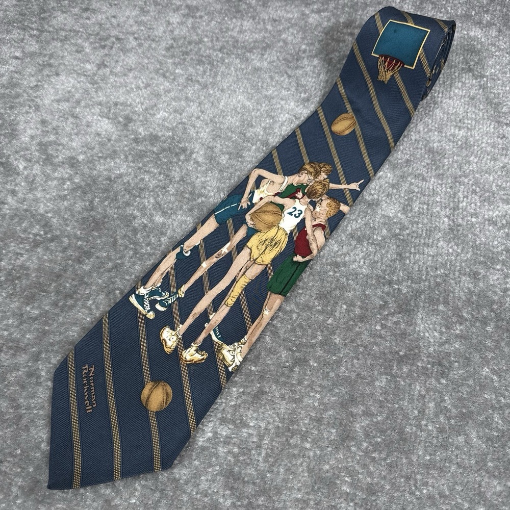 Vintage 1996 Brown & Bigelow Neck Tie Four Sporting‎ Boys Norman Rockwell